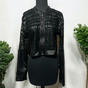Yoki Black Faux Leather Women's Jacket